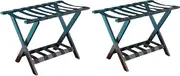 2 Pack Luggage Rack for Hotel - Guest Room Folding Suitcase Stand, Travel Bag Organizer Floor Suitcase Stand Wood Luggage Stand, Multifunctional Storage Rack with Nylon Cord