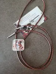 Handmade Unique wearable art Bolo Tie necklace, Bolo tie unisex Dog Lover Aussie