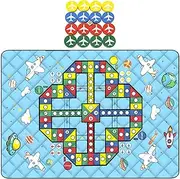 Outdoor Play Mat | Waterproof Blanket Outdoor - Foldable Multifunctional Chess Carpet Mat with Chess Pieces for Family Party Board Game for Beach Camping