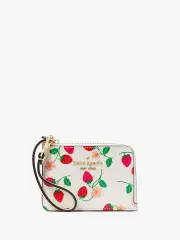 Madison Strawberry Vine Printed Small Card Holder Wristlet