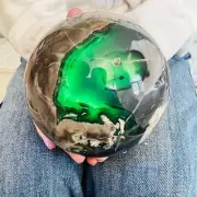 4.51LB top Natural Volcanic agate Quartz Sphere Crystal Ball Healing
