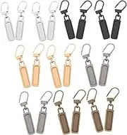 TEHAUX 20pcs Zipper Pull Repair Kit Detachable Zipper Tabs for Bags Luggage and Coats Multiple Colors Gunmetal