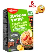 6 PACK x 200gr GRANOLA OAT ASSORTY Cereal 100% Natural UVELKA Увелка RF
