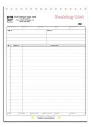 1000 Packing Lists 2 Part Carbonless NEBS/Deluxe # 5060-2