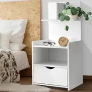 Bedside Table Cabinet Shelf Display Drawer Side Nightstand Unit Storage