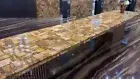 96"x24" Luxury Petrified Stone Console Bar Countertop Slab & End-Side Table Deco