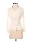 Madewell Long Sleeve Ivory Plunge Top - Button Up - Size M - NWT