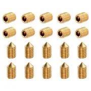 30Pcs Set Screws M3x5mm Brass Cone Point Hex Socket Grub Screws Gold Tone