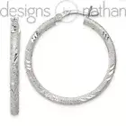 Designs by Nathan | 925 Sterling Silver , Diamond-cut, Laser-Cut Hoop Earrings