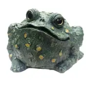 Toad Hollow Garden Statues 12"Hx18"Wx19"D Freestanding Frog Resin Outdoor Green