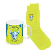 Canberra Raiders NRL Ceramic Coffee Mug Cup and Jacquard Knit Socks