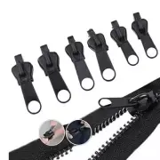 6Pcs Black Universal Instant Fix Zipper Repair Kit Replacement Zip Slider