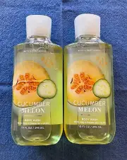 BATH AND BODY WORKS CUCUMBER MELON BODY WASH/SHOWER GEL 10 FL OZ, LOT OF 2, NEW!