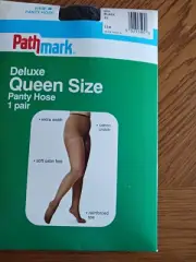 Pathmark Woman’s Nylon Queen Size Deluxe Pantyhose Plus Size Off Black 3x