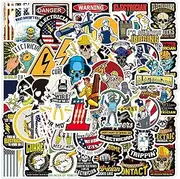 Electrician Stickers for Hard Hats - 50pcs Funny Cool Trendy Waterproof Vinyl Decals for Helmet, Toolbox, Water Bottle, Electrical Equipment, Bumper