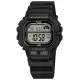 【CASIO 卡西歐】跑步記憶 計時碼錶 兩地時間 防水100米 電子數位 橡膠手錶 黑色 42mm(WS-1400H-1A)