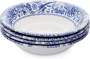Spode Brocato Set of 4 20cm Cereal Bowls,Blue & White