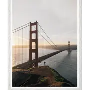 Galrie Golden Gate Bridge at Sunset - Captivating Landscape Art Photography Print, White Frame, A0 84 x 119cm (33 x 47inch)