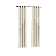 2X 132x274cm Blockout Sheer Curtains Beige