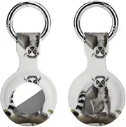 1PCS for Tailed Lemur Air Tag Holder Case Waterproof & Shockproof Anti-Scratch Protective Air Tag Cover with Keychain Ring Silicone Tags Holders for Luggage, Backpack, Keys, Pet