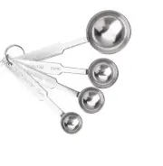4Pcs Measuring Spoons Set, Premium Stainless Steel Metal Tablespoon and for Dry