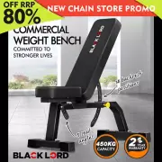 BLACK LORD Weight Bench Commercial Flat Incline Press Sit-up Fitness Gym