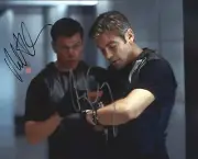 OCEAN’S ELEVEN. GEORGE CLOONEY & MATT DAMON . 8x10 Colour Hand Signed Photo COA
