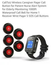CallToU Wireless Caregiver Pager Call Button for Patient Nurse Alert System f...