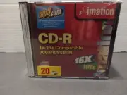 20 IMATION CD-R 1x-12x COMPATIBLE 700MB/80MIN RECORDABLE COMPACT DISCS