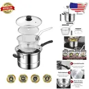 3.5L Stainless Steel Saucepan with Steamer Rack & Fry Basket – Versatile Cooking