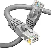 Cat 6 Ethernet Patch Cable (25 Feet, Gray) Network Cable for TV, Modem, PC Gaming, 10Gbps, Gold-Plated Connectors, Snagless, Cat6, RJ45, Internet Cable, 25ft