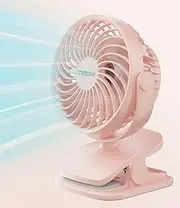 Portable Clip on Fan Battery Operated, Small Powerful USB Desk Fan, 4 Speed Quiet Rechargeable Mini Table Fan, 360° Rotate Personal Cooling Fan for Home Office Stroller Camping