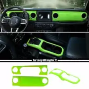 Dashboard Cover Cup Holder Center Console Trim For Jeep Wrangler JL JT 18+ Green (for: Jeep)