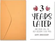 3 Year Anniversary Card Gifts for Couple 3 Year Anniversary Card for Boyfriend Girlfriend Three Year Wedding Anniversary Presents for Him Her 3rd Anniversary Card Anniversary Paper Gifts for Husband