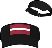 [Generic] National Emblem of Latvia Sun Visor Hats Latvian Sunscreen Visor Cap for Sport Beach Tennis Golf Running Hiking