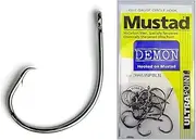 Mustad Demon Circle Hooks Size 3/0 Qty 10- 39951npbln Chemically Sharpened Hooks