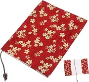 SEWACC Book Cover Protector Sleeve Cloth School Book Pouch Covers Book Accessories Hand-Made Book Decor Book Decor for Student Creative Book Decor Protective Book Decor Red Fabric
