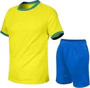 [Mayoii] Kids Sport Shorts Sets,Football Kits For Boys,Boys Football Training Suit Shorts and T-shirt Set School PE Tracksuit, Jersey Kit 4-14 Years