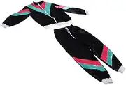 COSMEVIVI Boys and Girls Disco Dance Costume Men's Zebra Pants Hip Hop Suit Neon Clothing Dance Competition Outfit