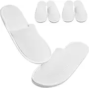 Baluue 4Pairs Disposable Non Slip Closed Toe Slippers Comfortable Spa Slippers for Men and Women for Hotels Home Guests and Travel Breathable Cotton Design