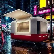 Mobile Food Truck Coffee Cart for Outdoor Events & Street Vending – Compact, Durable, Mobile Fast Food Cart Ice Cream Cart Pizza Truck Trailer