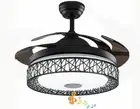 42”Invisible Bluetooth Ceiling Fan Light Home Remote Music Player LED Chandelier