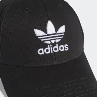 【adidas 愛迪達】帽子 棒球帽 老帽 遮陽帽 運動帽 三葉草 BASEB CLASS TRE 黑 EC3603