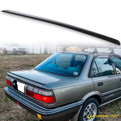 Fyralip Y22 Matte Black Trunk Lip Spoiler For Toyota Corolla E90 Sedan Unpainted