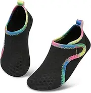 [Centipede Demon] Kids Water Shoes Girls Boys Outdoor Quick Dry Barefoot Aqua Socks for Sport Beach Swim Surf, Vel Black, 12.5-13 Little Kid