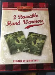 2 REUSABLE HAND WARMERS CAMOUFLAGE THE ORIGINAL FUN WORKSHOP NEW