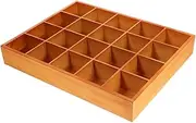 Amosfun Wooden Sorting Tray 20 Grids Socks Underwear Storage Divider Box Drawer Desk Organizer Closet Cabinet Box for Crafts Jewelry Handkerchief Tie