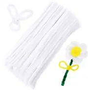 150 Pieces White Pipe Cleaners, Pipe Cleaners Chenille Stem, Craft Pipe Cleaners