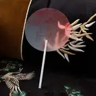 High-looking Ancient Long-handled Fan Frosted Fan Handle Dance Group Fan Hanfu