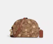 NWT COACH Mini Serena Crossbody In Signature Canvas With Snowflake Print Khaki